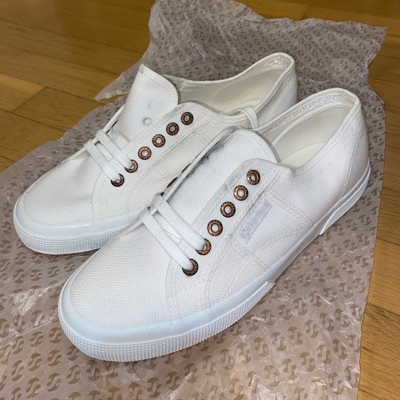 superga rose gold white
